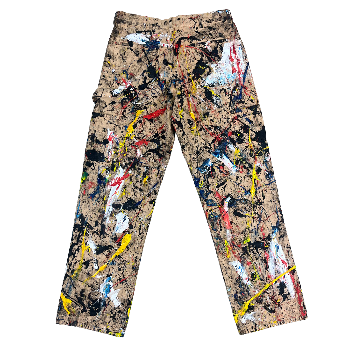 HAND PAINTED CANVAS DOUBLE KNEE PANTS