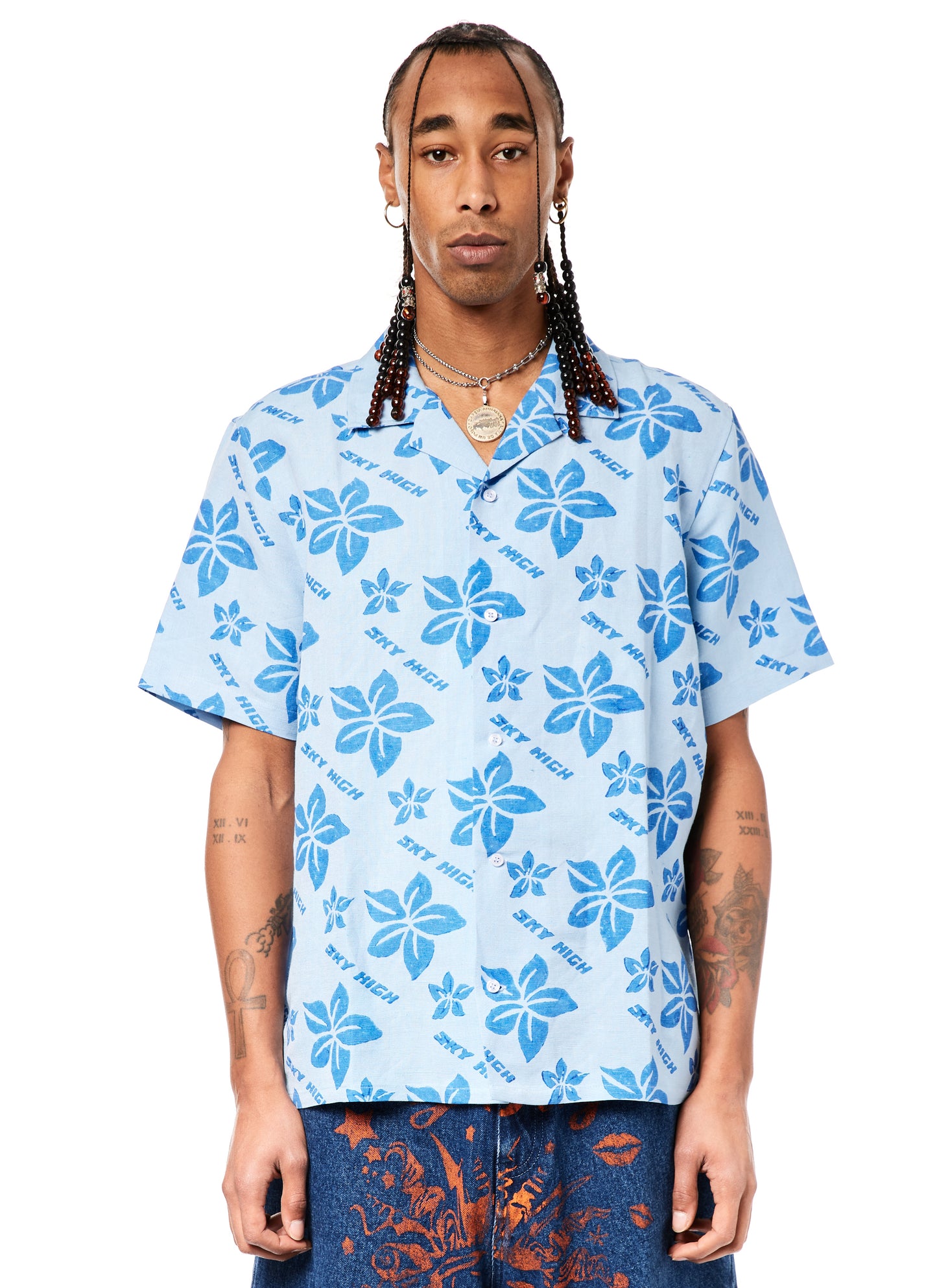 HAND BLOCK PRINT HAWAIIAN SHIRT