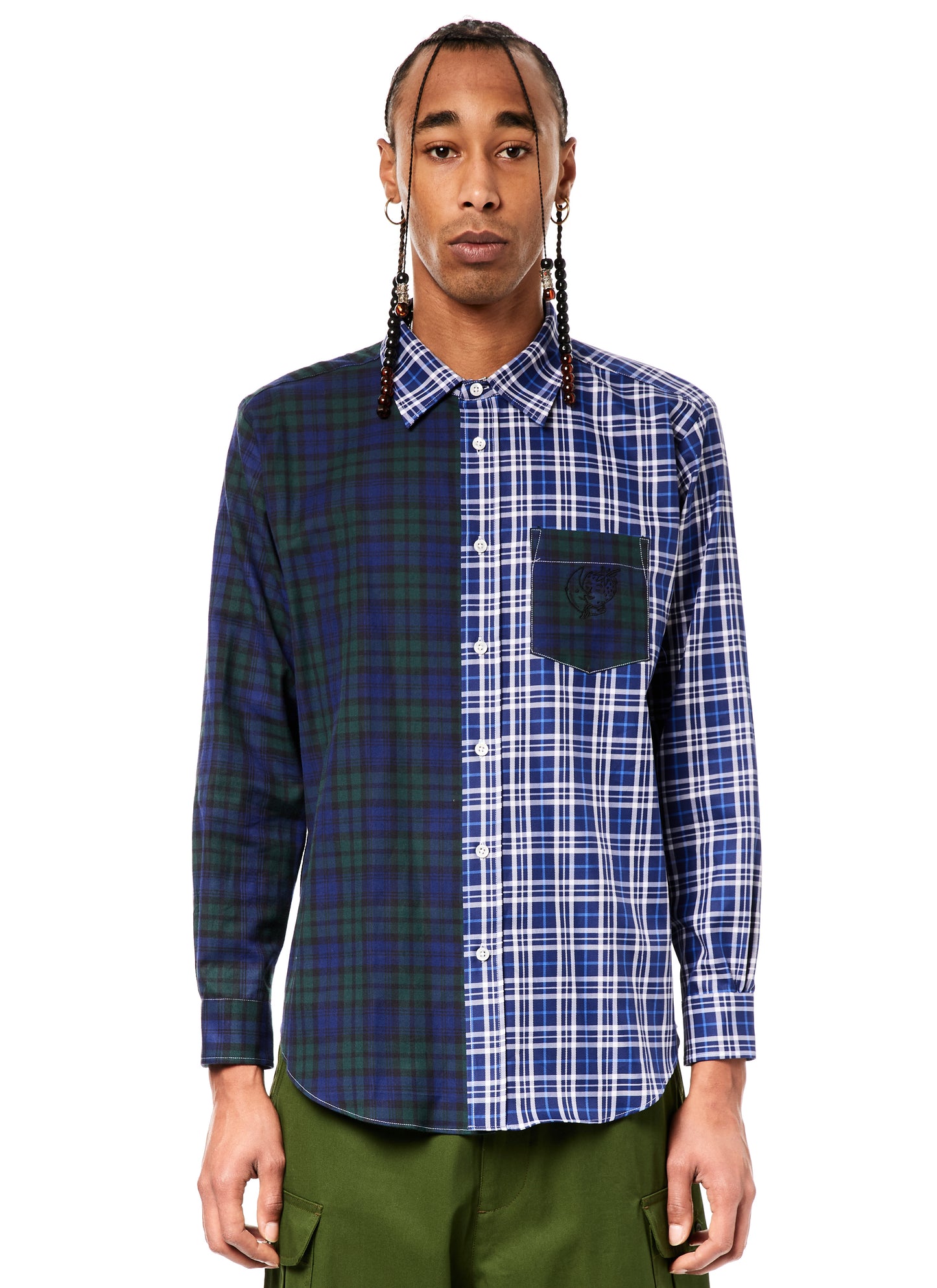 Split Tartan Button Down Shirt