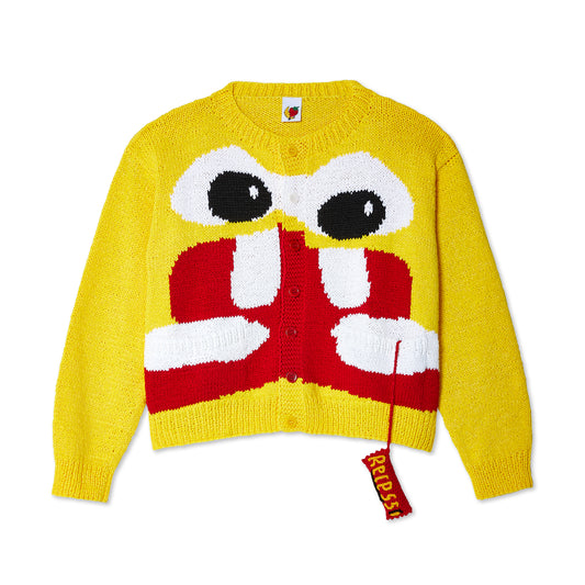 Ice Cream Hand Knit Cardigan - Yellow