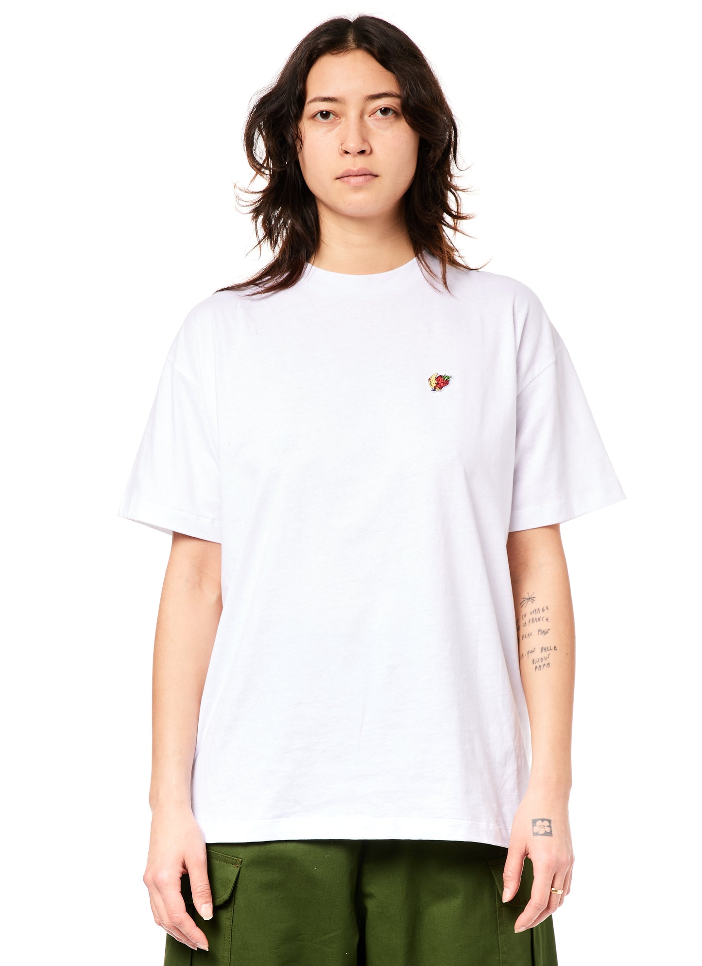 Strawberry Moon Perennial T-Shirt Knit - White