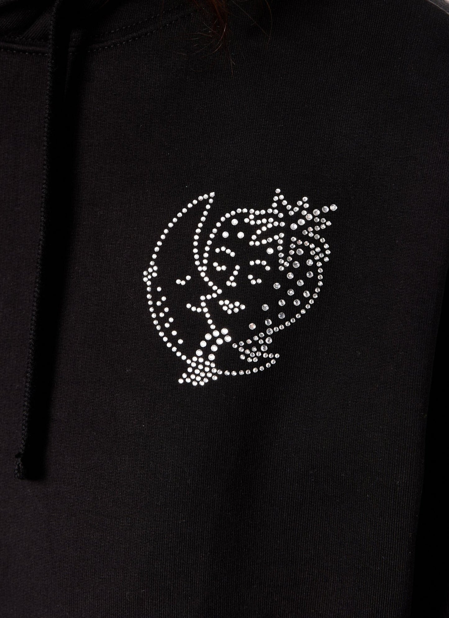 BEDAZZLED HOODIE KNIT - BLACK
