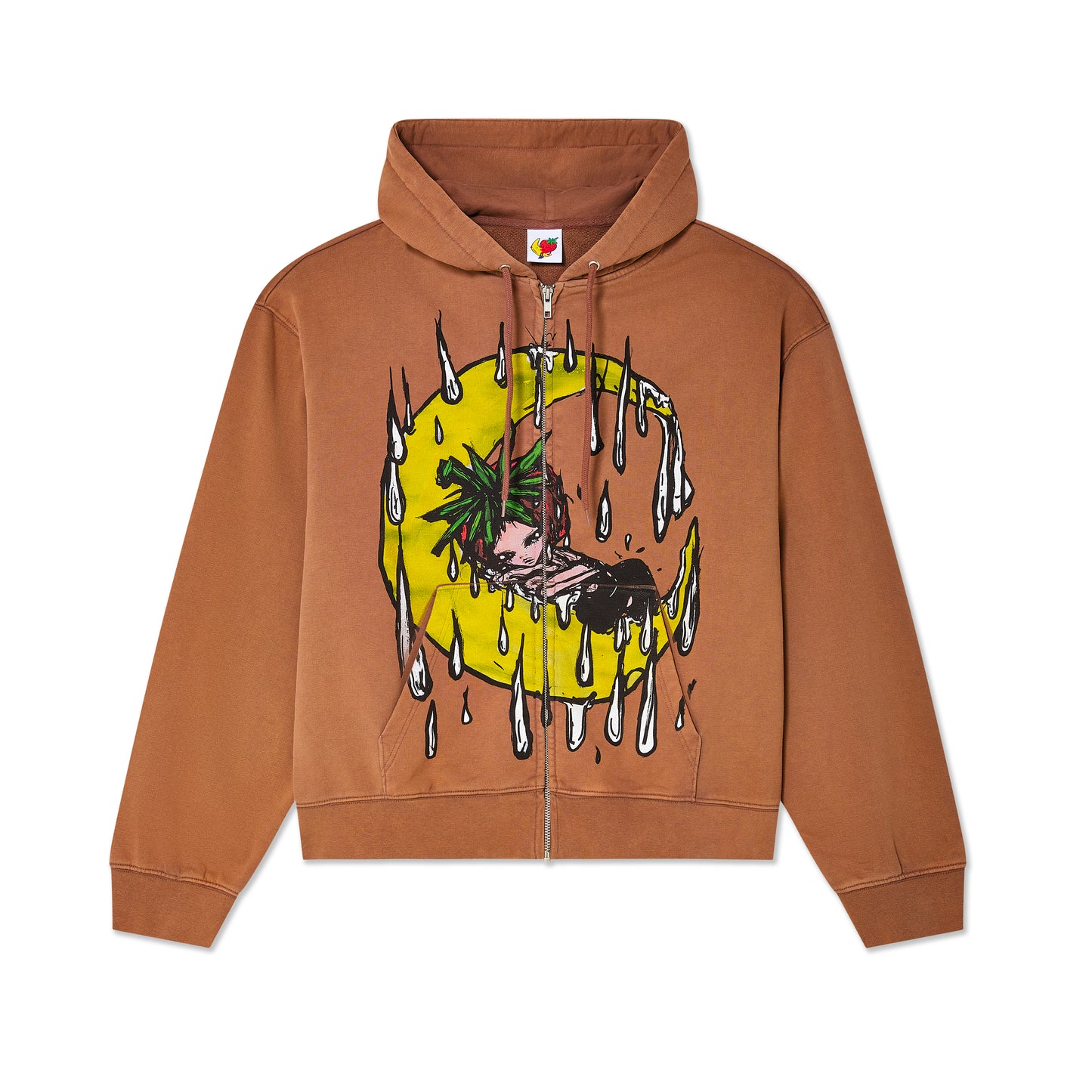ERI ZIP UP HOODIE KNIT - BROWN