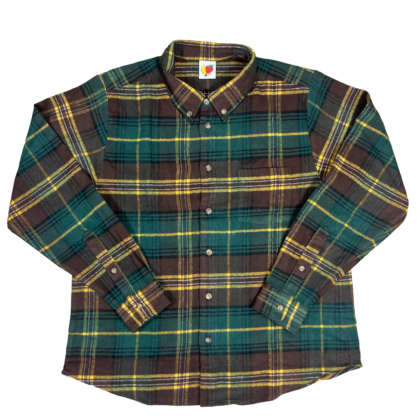 Flannel Button Down Shirt - Yellow