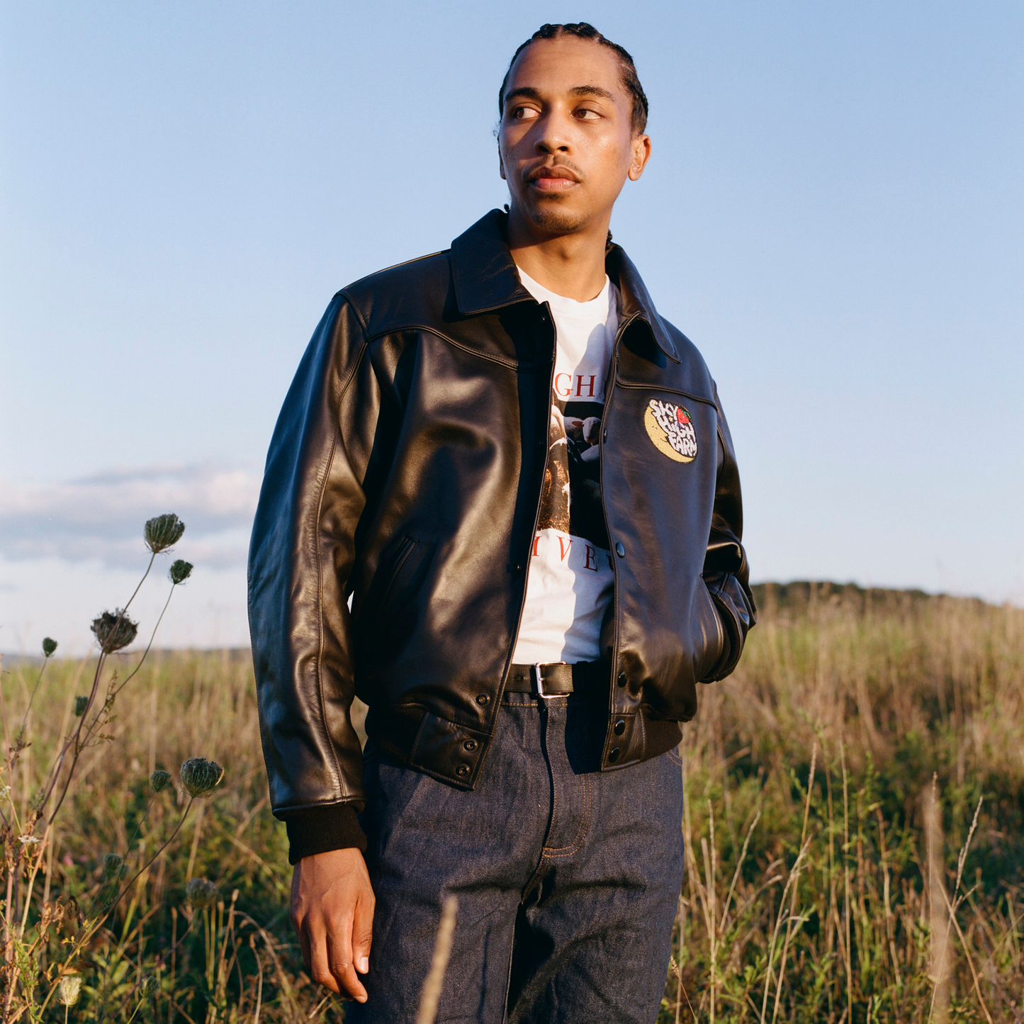 Logo Jacket Leather