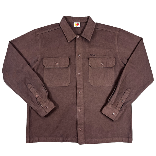 CANVAS WORK OVERSHIRT - BROWN