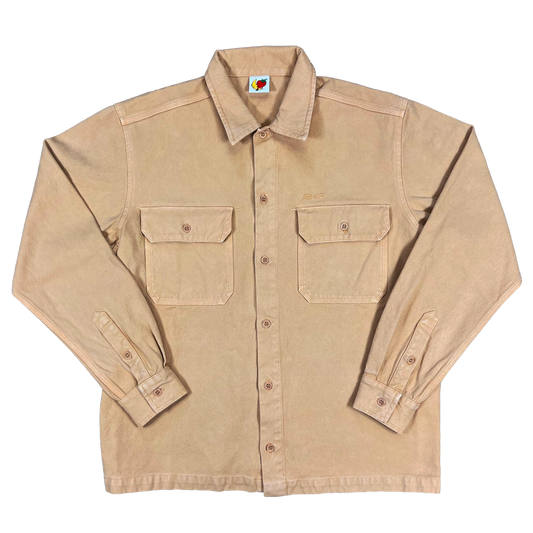 CANVAS WORK OVERSHIRT - BEIGE